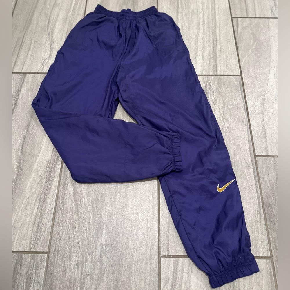 Nike Violet Joggers with Yellow Swoosh
